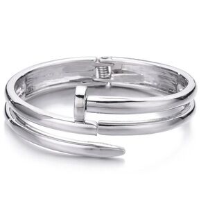 Silver Plated Hinge Nail Cuff
